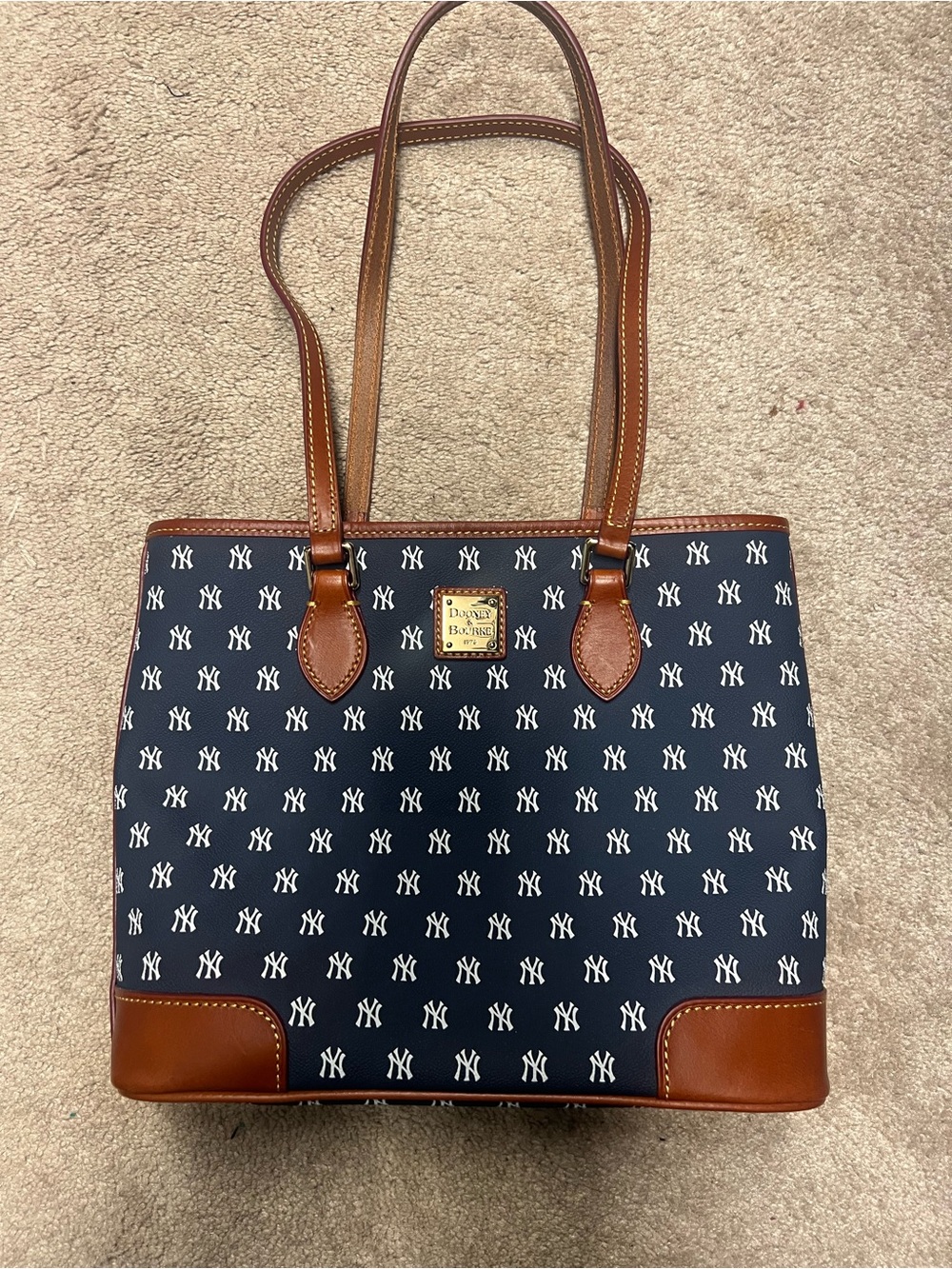 Dooney & Bourke Navy NY Logo Tote Bag